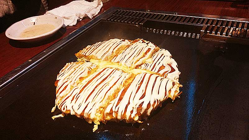 もちのチーズのお好み焼き