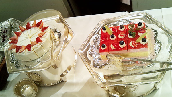 ケーキのアップ