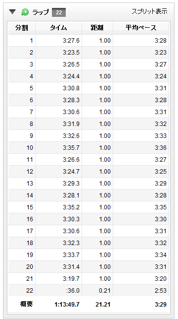 湘南ハーフ2013ラップ