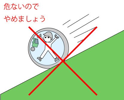下り坂は危険の図