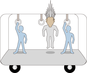 天井に突き刺す図