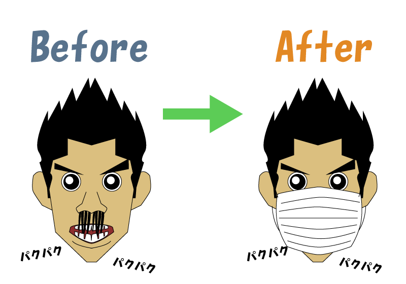 鼻毛食っているのがバレるのでマスク